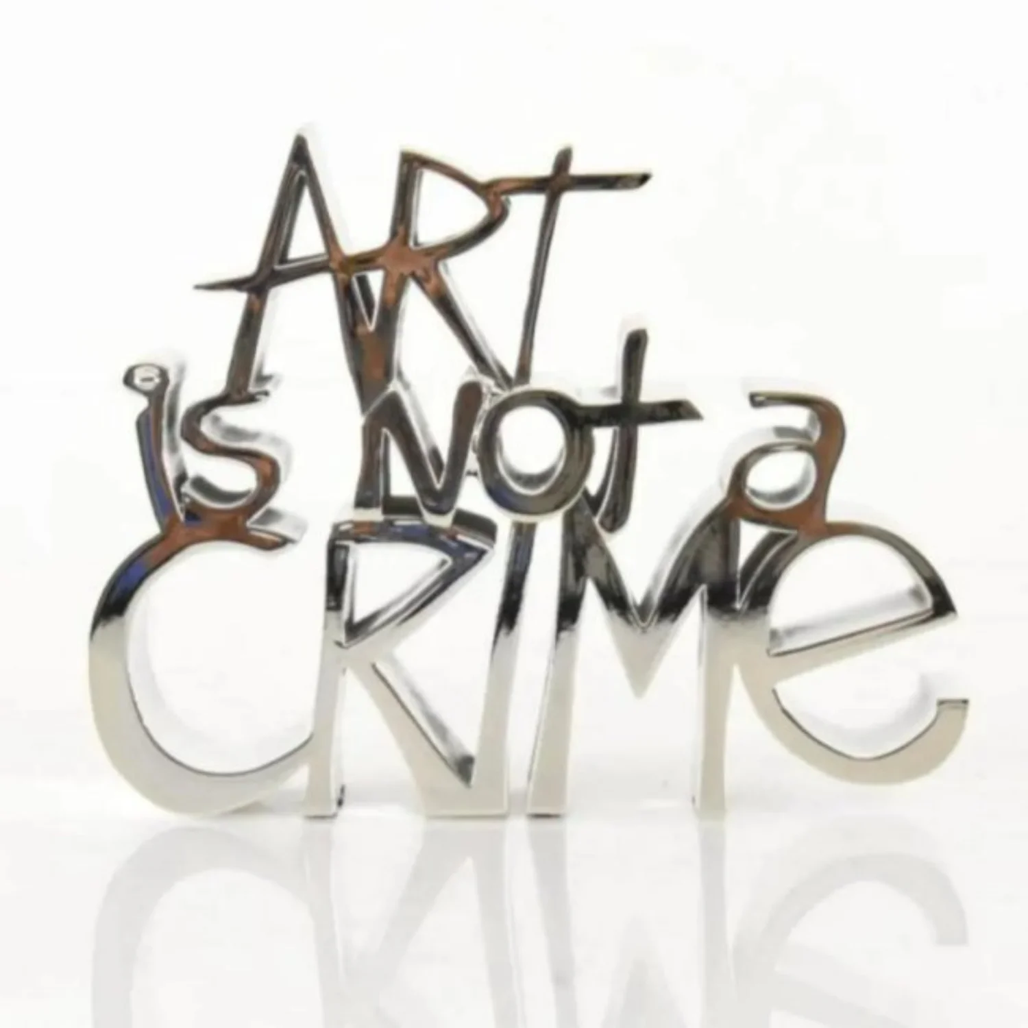 Art Is Not a Crime Silver by Mr. Brainwash