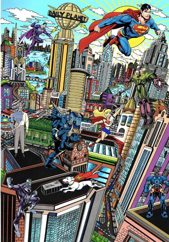 Superman Saves the Day by Charles Fazzino