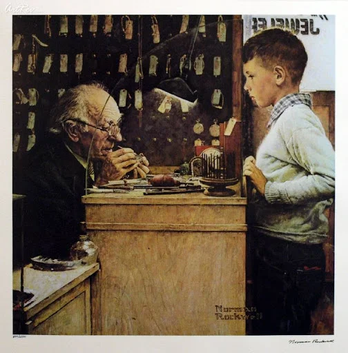 The Watchmaker by Norman Rockwell